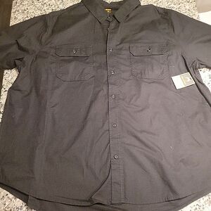 Brahma Shirt Relaxed Fit Short Sleeve Black Mens Size 3XL Button Up Casual Work